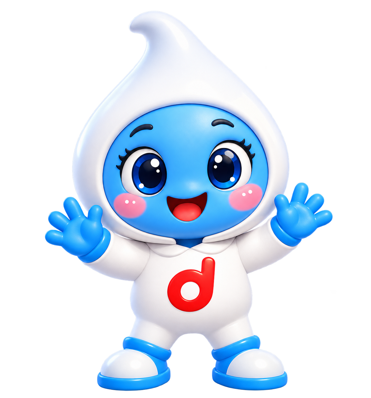 点点够吉祥物小点点，张开双手欢迎你